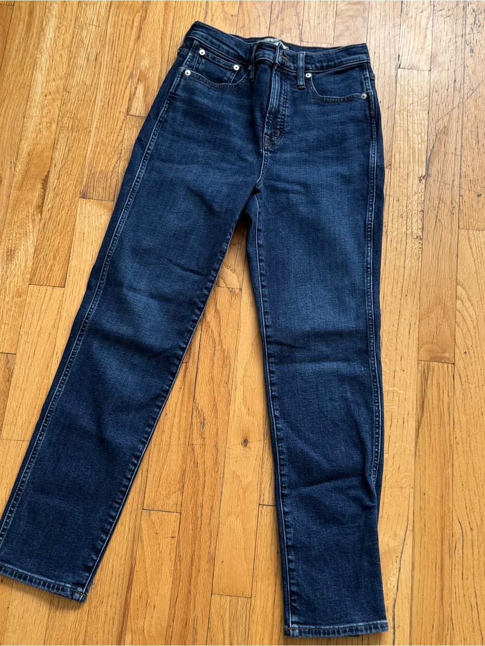 Madewell Dark Indigo High-Rise Straight Jeans